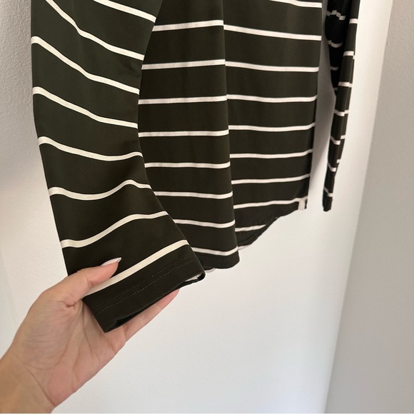 BYLT Drop Cut Lux Hooded Henley Pullover Forest Green White Size Large Men’s - Picture 4 of 8